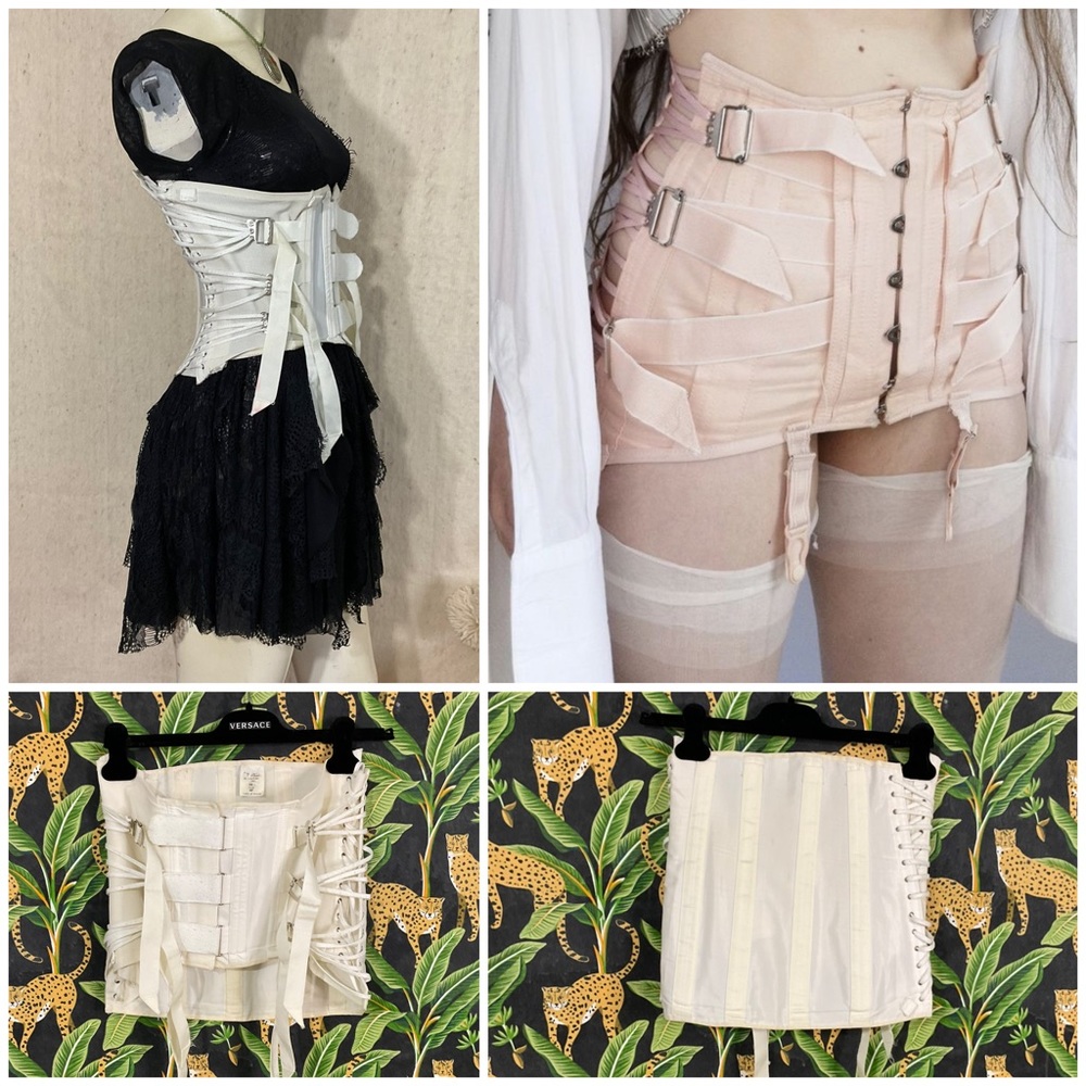 Vintage Laced Camp Corset Girdle 50’s W Boning Lumbar… - Gem